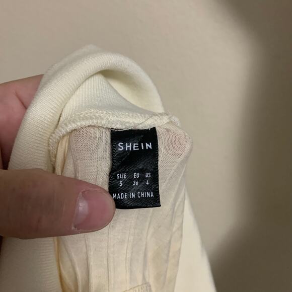 Shein Split Thigh Tie Backless Rib Knit Dress Womens Size S - Picture 7 of 9